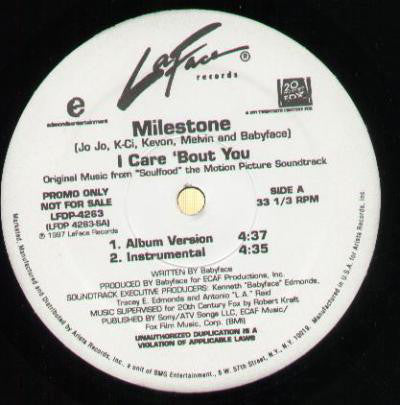Milestone (4) : I Care 'Bout You (12", Promo)