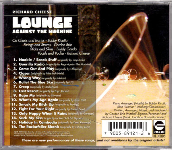 Richard Cheese : Lounge Against The Machine (CD, Album, RP)