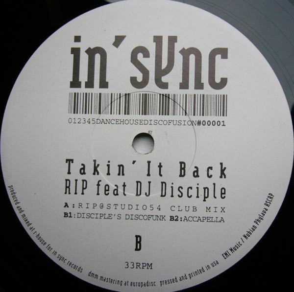 R.I.P. Productions Feat DJ Disciple : Takin' It Back (12")