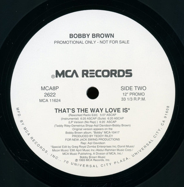 Bobby Brown : That's The Way Love Is (12", Promo)