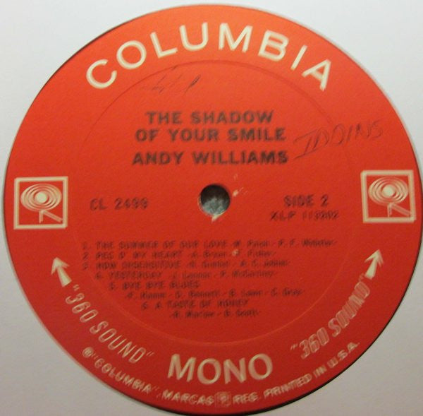 Andy Williams : The Shadow Of Your Smile (LP, Album, Mono, Ter)