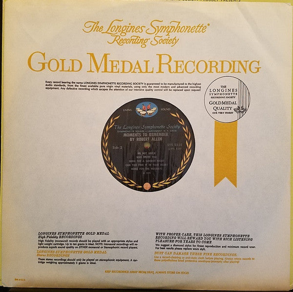 The Longines Symphonette : Moments To Remember By Robert Allen (LP, Comp)