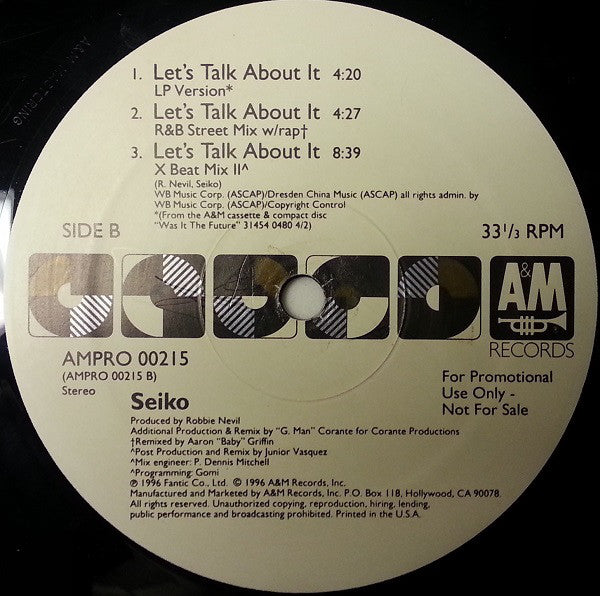 Seiko Matsuda : Let's Talk About It (12", Promo)
