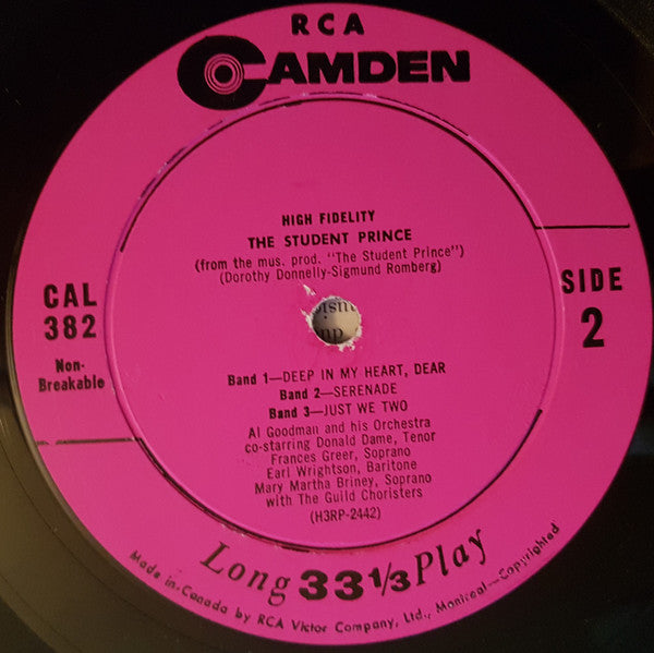 Al Goodman And His Orchestra, Sigmund Romberg : The Student Prince (LP, Album)