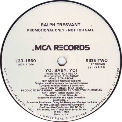 Ralph Tresvant : Yo, Baby, Yo! (12", Promo)
