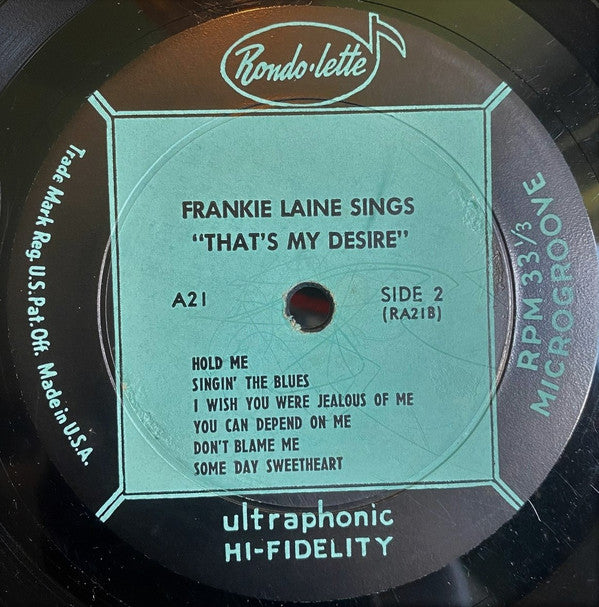 Frankie Laine : Sings (LP, Album, RE)