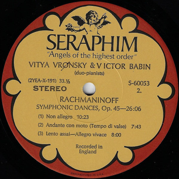 Vronsky And Babin, Sergei Vasilyevich Rachmaninoff, Georges Bizet, Witold Lutoslawski : Symphonic Dances / Jeux D'Enfants - Suite / Variations On A Theme Of Paganini (LP)