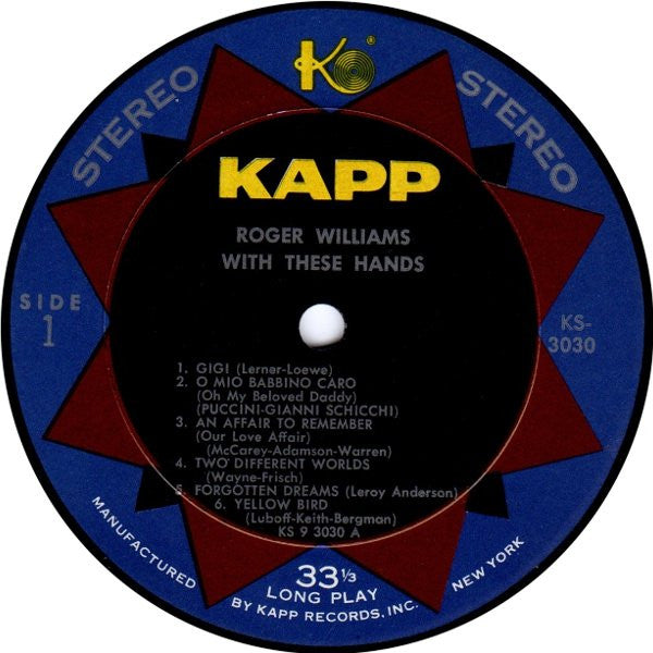 Roger Williams (2) : With These Hands (LP, Album)