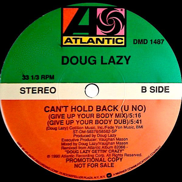 Doug Lazy : Can't Hold Back (U No) (12", Promo)