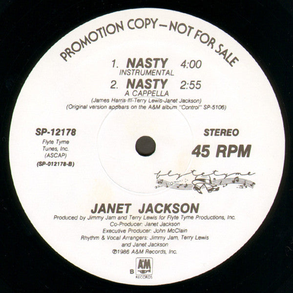 Janet Jackson : Nasty (12", Single, Promo)