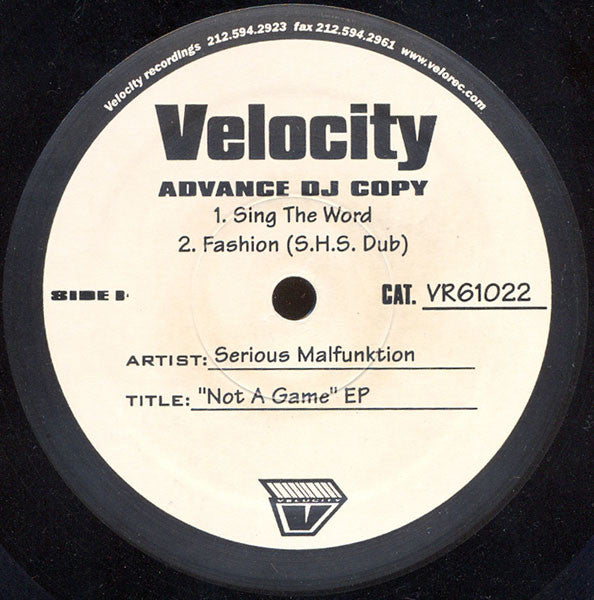 Serious Malfunktion : Not A Game EP (12", EP, TP, Adv)