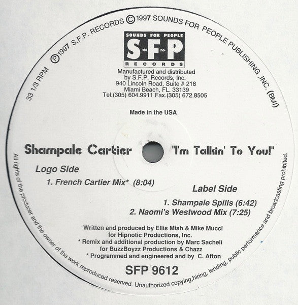 Shampale Cartier : I'm Talking To You! (12")