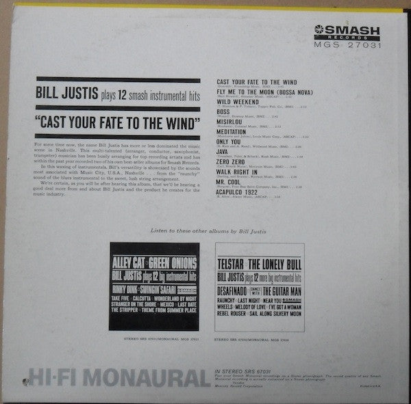 Bill Justis : Bill Justis Plays 12 Instrumental Smash Hits (LP, Album, Mono)
