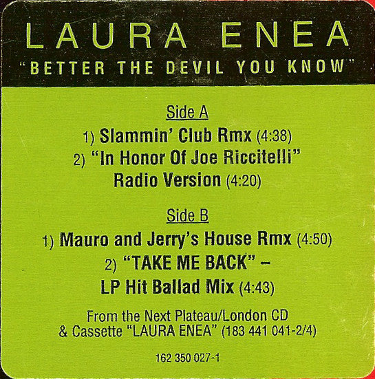 Laura Enea : Better The Devil You Know (12")