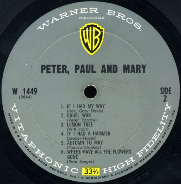 Peter, Paul & Mary : Peter, Paul And Mary (LP, Album, Mono)