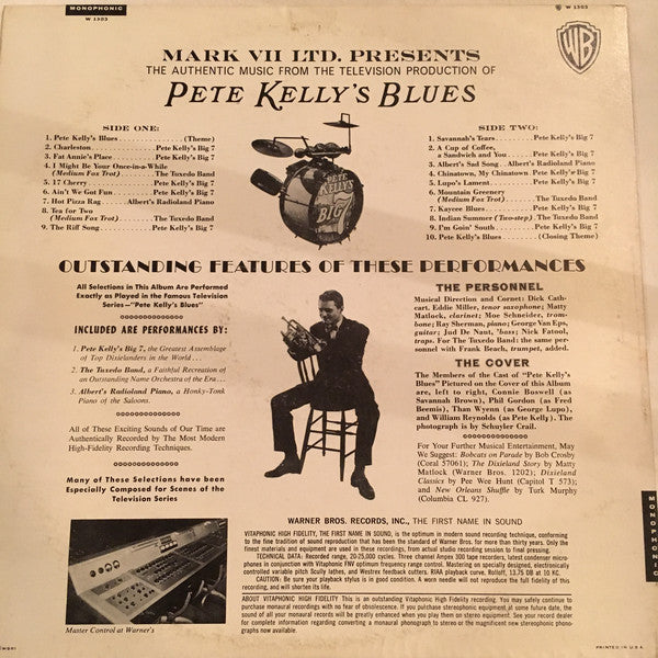 Pete Kelly And His Big Seven, The Tuxedo Band, Albert's Radioland Piano : Pete Kelly's Blues (The Authentic Music From The Television Production) (LP, Album, Mono)