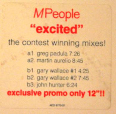 M People : Excited (The Contest Winning Mixes!) (12", Maxi, Promo)
