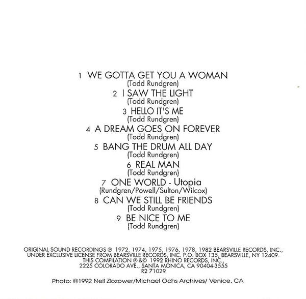 Todd Rundgren : The Best Of Todd Rundgren (CD, Comp)