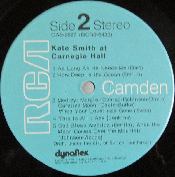 Kate Smith (2) : At Carnegie Hall (LP, Album, RE)