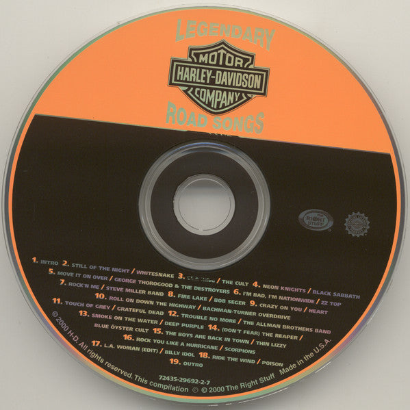 Various : Legendary Harley-Davidson Road Songs (CD, Comp)