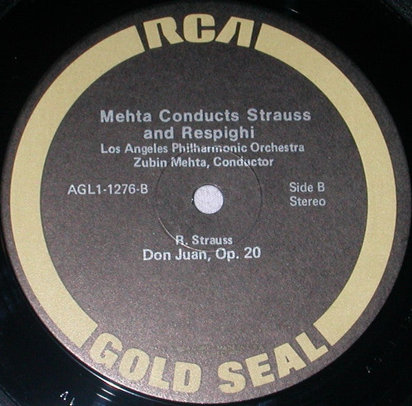 Ottorino Respighi / Richard Strauss - Zubin Mehta, Los Angeles Philharmonic Orchestra : Feste Romane (Roman Festivals). Don Juan. (LP, Album, RE, RM)