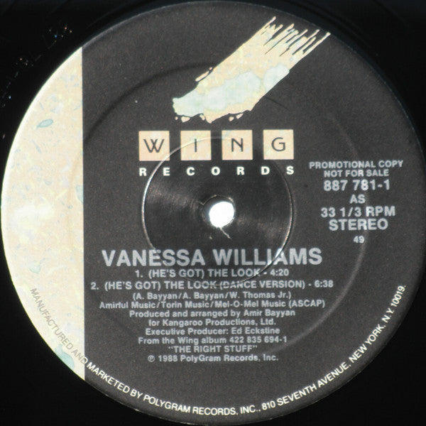 Vanessa Williams : (He's Got) The Look (12", Promo)