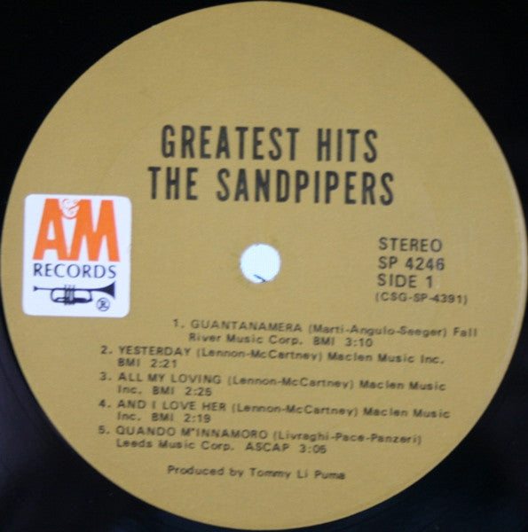 The Sandpipers : Greatest Hits (LP, Album, Comp, Uni)