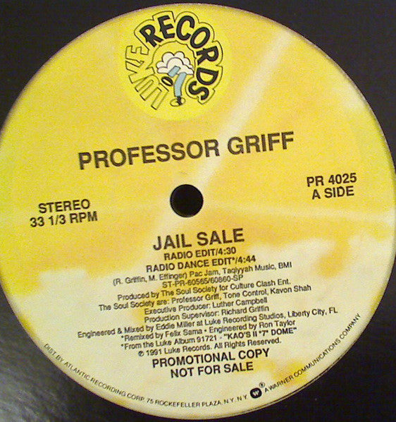 Professor Griff : Jail Sale (12", Promo)