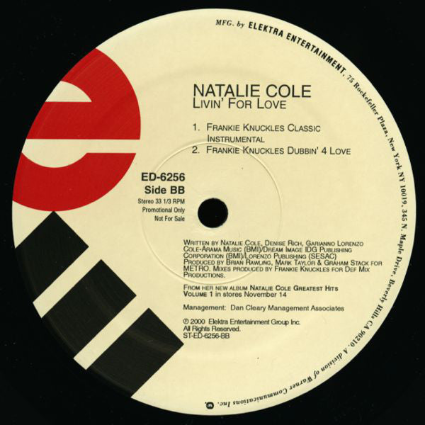 Natalie Cole : Livin' For Love (2x12", Promo)