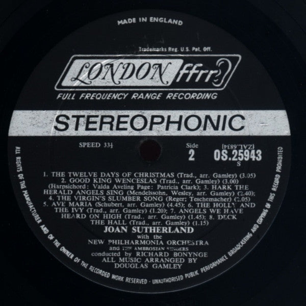 Joan Sutherland, New Philharmonia Orchestra Conducted By Richard Bonynge : Joy Of Christmas (LP, Album)