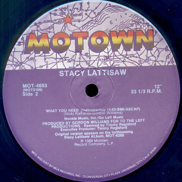 Stacy Lattisaw : What You Need (Extended Version) (12", Single)