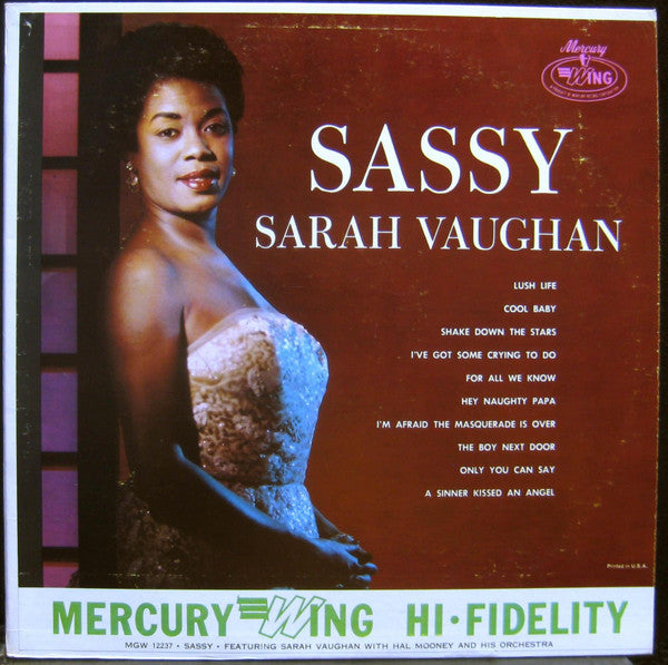 Sarah Vaughan With Hal Mooney And His Orchestra : Sassy (LP, Album, Mono, RE)