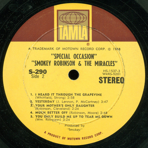 The Miracles : Special Occasion (LP, Album, Hol)