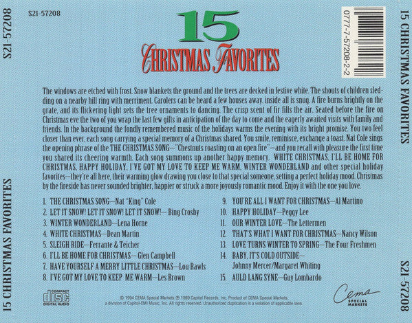 Various : 15 Christmas Favorites (CD, Comp)