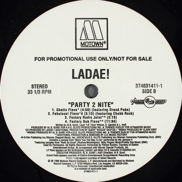 Ladae : Party 2 Nite (12", Promo)