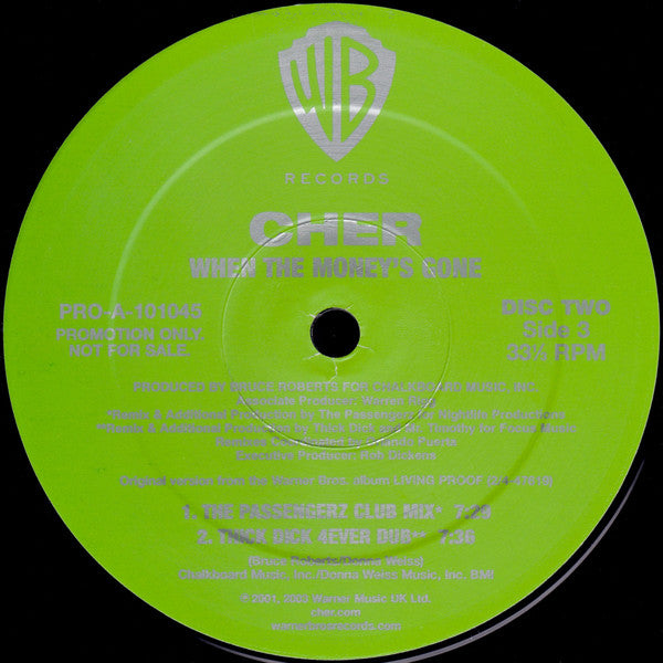 Cher : When The Money's Gone (2x12", Promo)