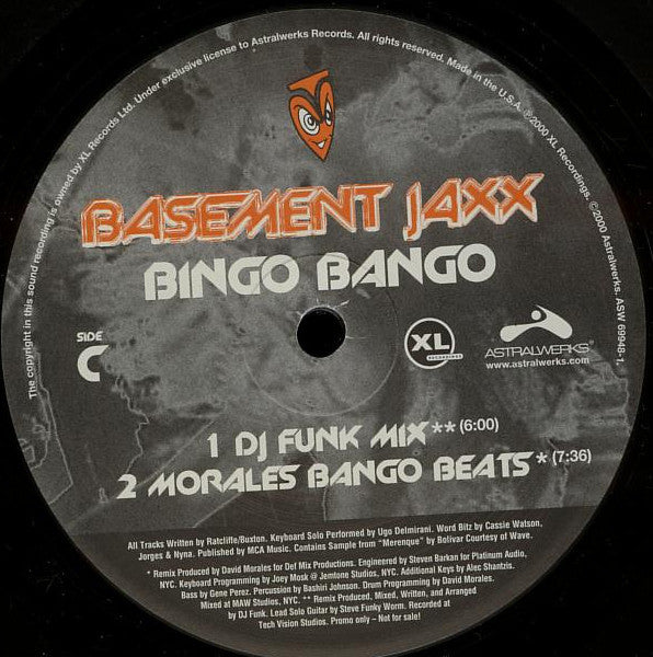 Basement Jaxx : Bingo Bango (2x12", Promo)