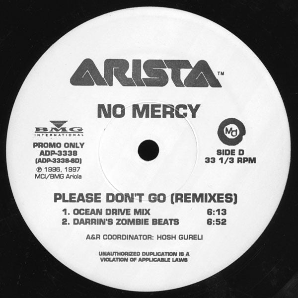 No Mercy : Please Don't Go (Remixes) (2x12", Promo)