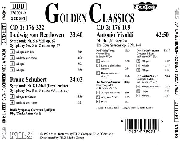 Antonio Vivaldi, Franz Schubert, Ludwig van Beethoven : Golden Classics (2xCD, Comp)
