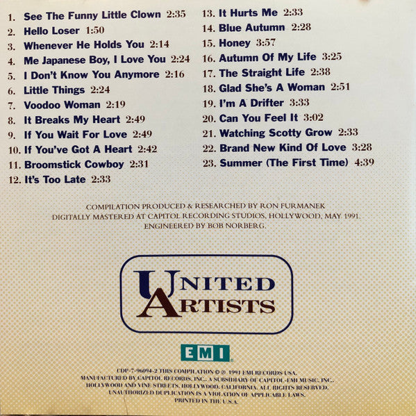 Bobby Goldsboro : The Best Of Bobby Goldsboro - Honey (CD, Comp, RM)