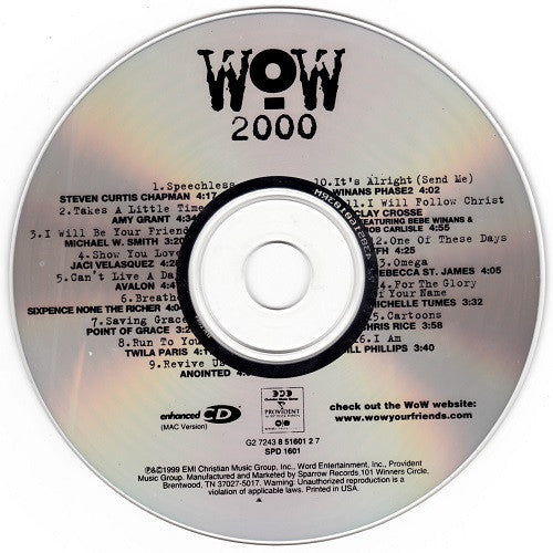 Various : WOW 2000 (The Year's 30 Top Christian Artists And Songs) (2xCD, Comp)