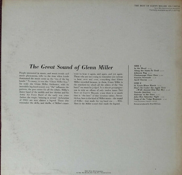 Glenn Miller : The Best Of Glenn Miller (LP, Comp)