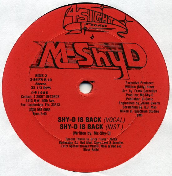 MC Shy D : Shy D Is Back (12")