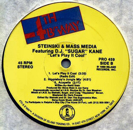 Steinski & Mass Media : Let's Play It Cool (12", Promo)