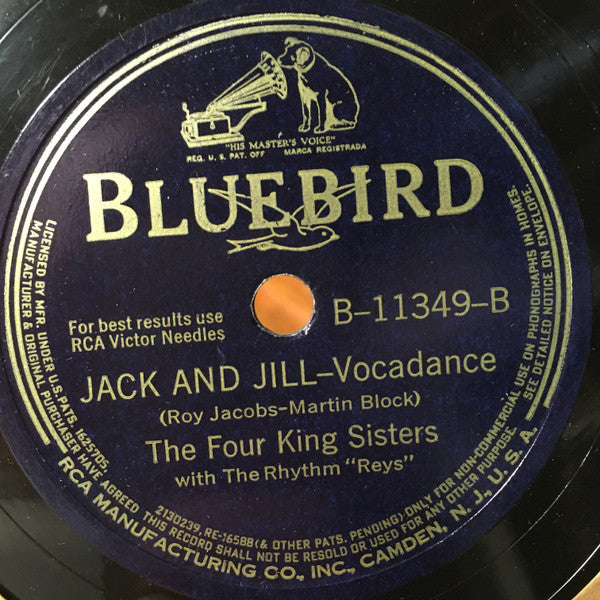 The King Sisters With The Rhythm Reys : Rose O'Day / Jack And Jill (Shellac, 10")