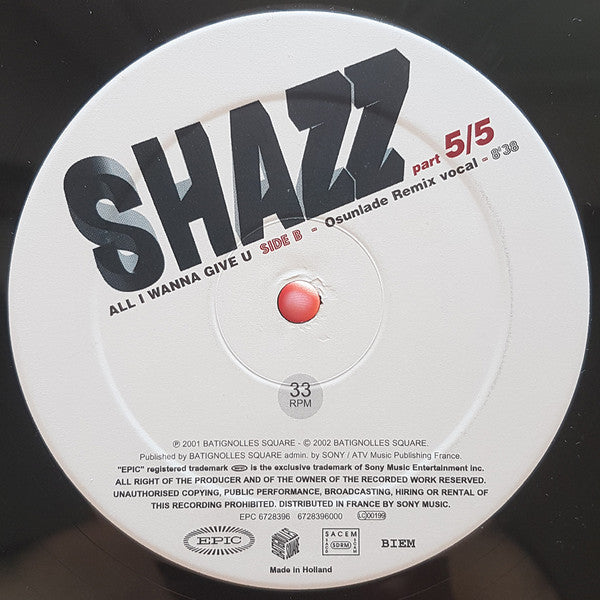 Shazz : All I Wanna Give You (Part 5 / 5) (12")