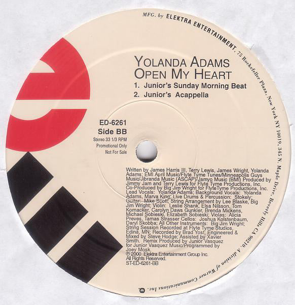 Yolanda Adams : Open My Heart (2x12", Promo)