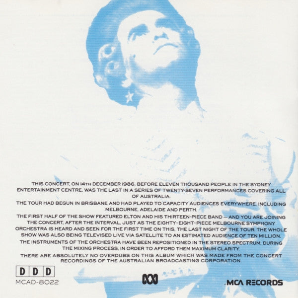 Elton John : Live In Australia (With The Melbourne Symphony Orchestra) (CD, Album)
