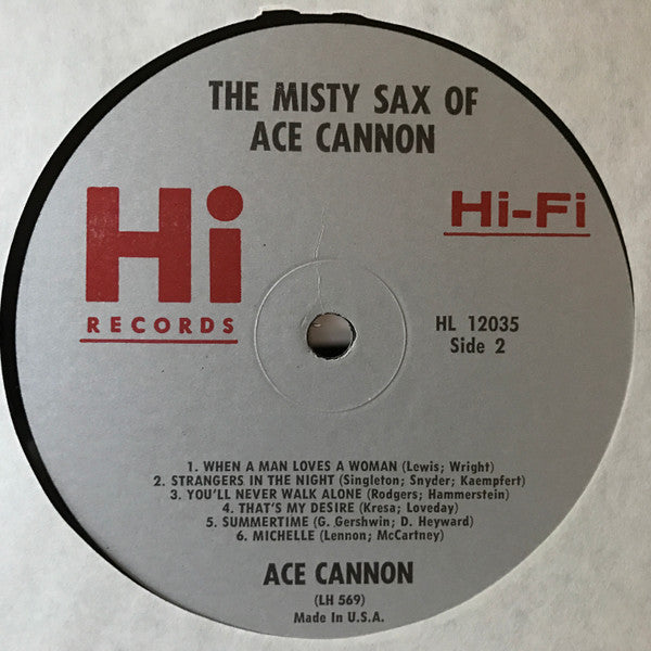 Ace Cannon : The Misty Sax Of Ace Cannon (LP, Album, Mono)
