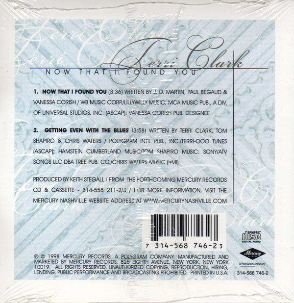 Terri Clark : Now That I Found You (CD, Single)